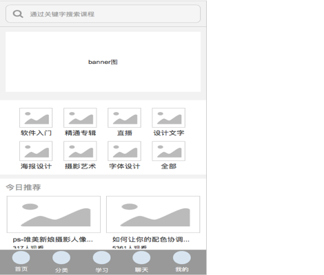 教育类网站APP端栏目架构原型模板